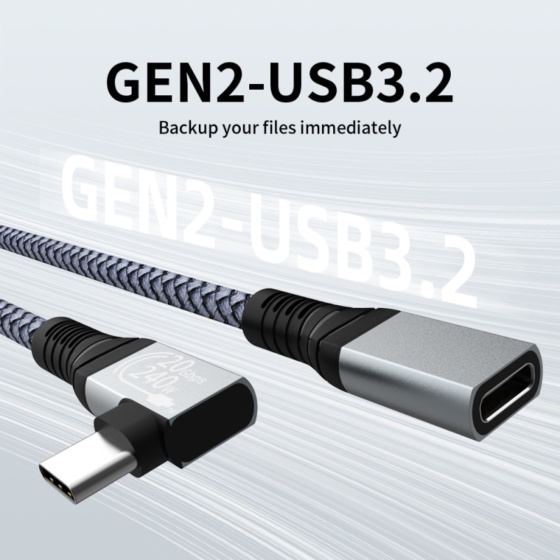 C típusú hosszabbító kábel, apa-nő audio- és videoadatkábel, 4K képernyővetítő kábel, C-C női adapterkábel, gyors töltés 20 Gbps