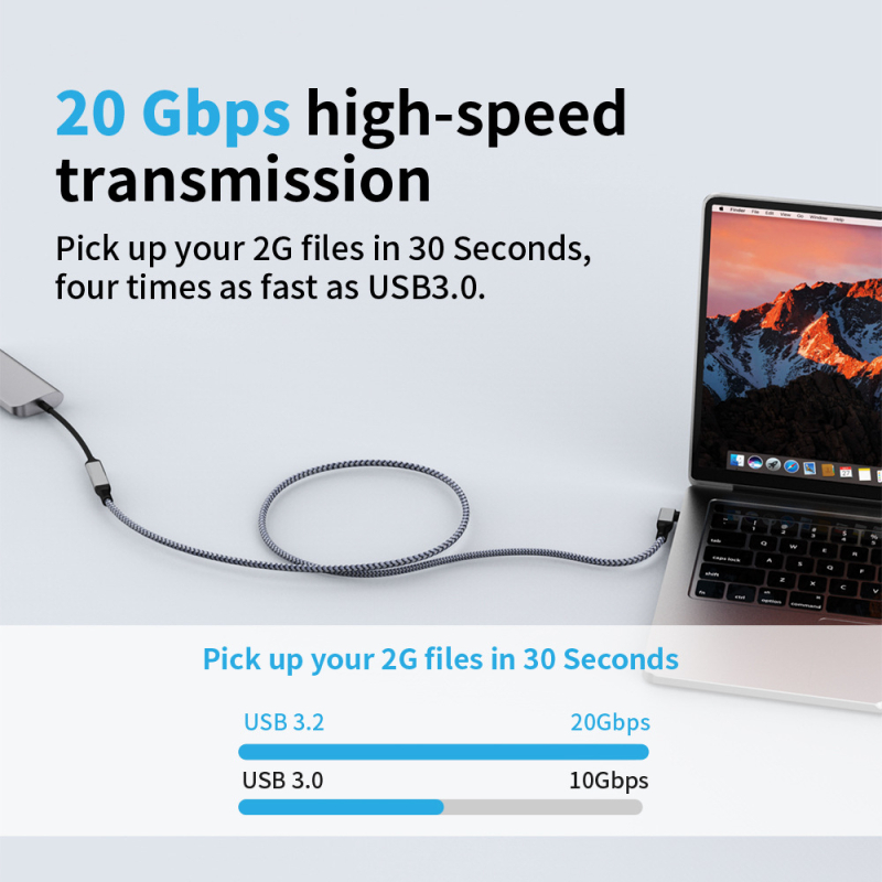 C tipo prailginimo kabelis, kištukas-lizdas, garso ir vaizdo duomenų kabelis, 4K ekrano projektavimo kabelis, C tipo C tipo adapterio kabelis, kištukas-lizdas, greitas įkrovimas, 20 Gbps