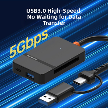 Uus USB3.0/TYPE-C kaks-ühes SD/TF/CF/MS neljakaardilugeja – multifunktsionaalne kiire kaardilugeja