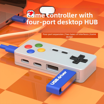 Креативен и персонализиран хъб за анимационна игра с форма на четири в едно, многопортово разширение, мишка, клавиатура, U диск, конвертор