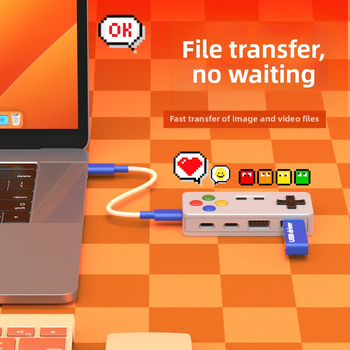 Креативен и персонализиран хъб за анимационна игра с форма на четири в едно, многопортово разширение, мишка, клавиатура, U диск, конвертор