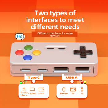 Креативен и персонализиран хъб за анимационна игра с форма на четири в едно, многопортово разширение, мишка, клавиатура, U диск, конвертор