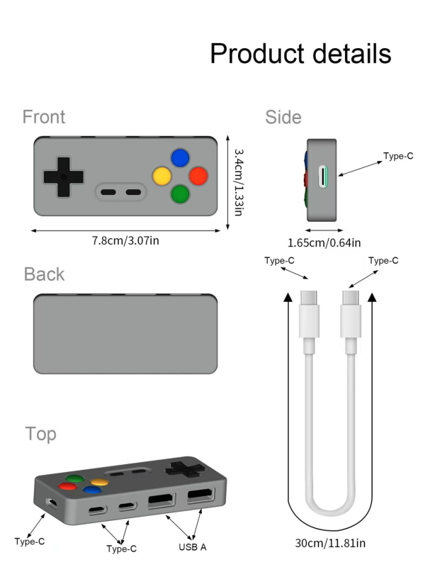 Креативен и персонализиран хъб за анимационна игра с форма на четири в едно, многопортово разширение, мишка, клавиатура, U диск, конвертор