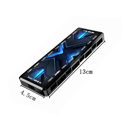 Tehase otsetoitega kahekordne 8-kanaliline Argb Pwm Divine Light sünkroniseerimine kahe-ühes šassiiventilaatori kontroller radiaatorile