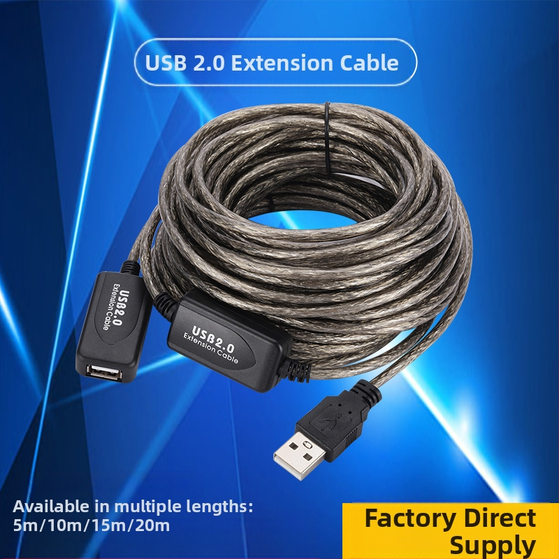 USB 2.0 pagarinātāja līnija 5 metri 10 metri 15 metri USB vīriešu un sieviešu signāla pastiprinātājs bezvadu tīkla karte datu pagarinātāja līnija