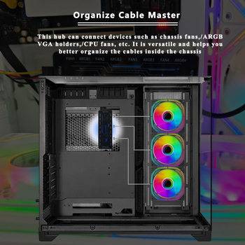 Tehase otsemüük Argb šassii ventilaatori jaotur One-To-Eight Divine Light Synchronization lauaarvuti hostventilaatori kontroller