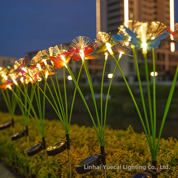 Ηλιακή οπτική ίνα λαμπτήρα πεταλούδας εξωτερική αυλή αδιάβροχη λάμπα γκαζόν δαπέδου βίλα διακοσμητικά φώτα ατμόσφαιρας