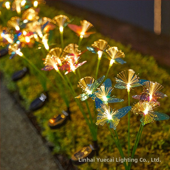 Ηλιακή οπτική ίνα λαμπτήρα πεταλούδας εξωτερική αυλή αδιάβροχη λάμπα γκαζόν δαπέδου βίλα διακοσμητικά φώτα ατμόσφαιρας