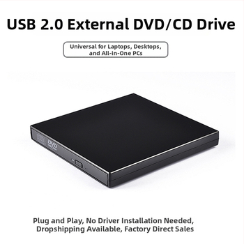 Unitate optică externă USB pentru notebook, desktop, DVD/CD, computer extern, scriere și citire mobilă, 2.0, cu compatibilitate puternică