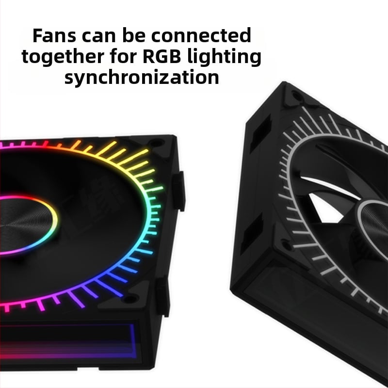 Новият безжичен сплайсинг призмен светлинен модул Sun God с 4 светлинни модула, синхронен ARGB модул, шаси с морски изглед, охлаждащ вентилатор 12 см