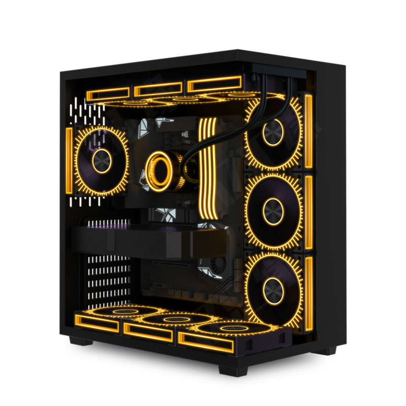 Uus päikesejumala traadita splaissingu prisma 4 jumalavalgusega sünkroonne ARGB šassii merevaatega ruumijahutusventilaator 12cm