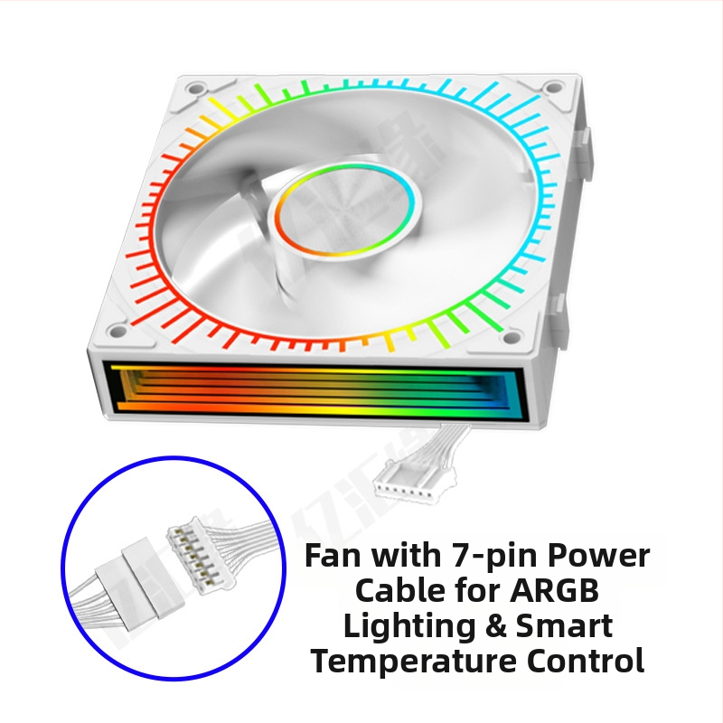 Новият безжичен сплайсинг призмен светлинен модул Sun God с 4 светлинни модула, синхронен ARGB модул, шаси с морски изглед, охлаждащ вентилатор 12 см