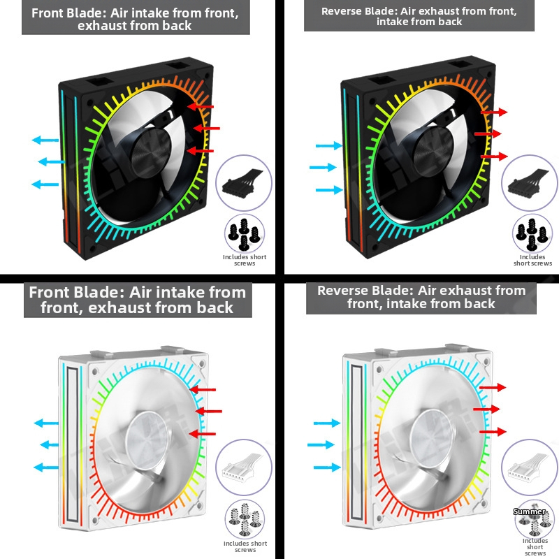 Uus päikesejumala traadita splaissingu prisma 4 jumalavalgusega sünkroonne ARGB šassii merevaatega ruumijahutusventilaator 12cm