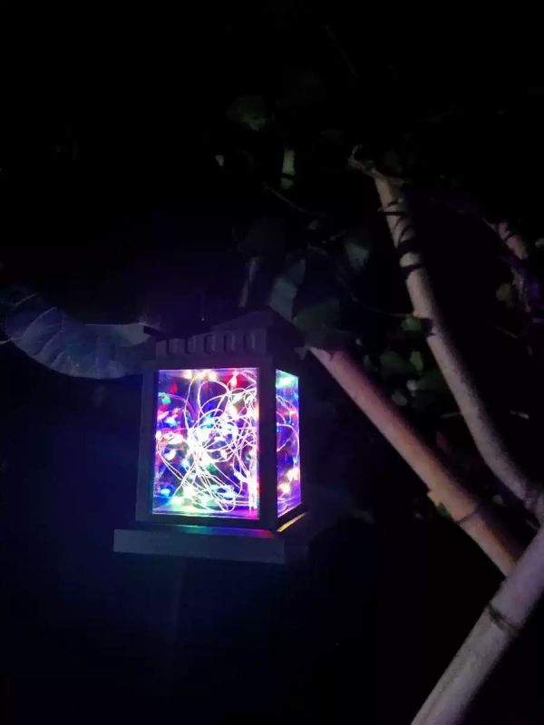 Napelemes csillaggyertya, kis palota lámpás, vezetett udvari retro dekoratív díszek, tájképi mini táska éjszakai fény