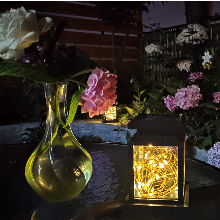 Napelemes csillaggyertya, kis palota lámpás, vezetett udvari retro dekoratív díszek, tájképi mini táska éjszakai fény