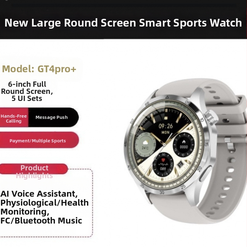 Nutikell Uus GT4pro Top uue meeste multifunktsionaalse veekindla sporditelefoniga, suure ekraaniga, ülipika ooterežiimiga