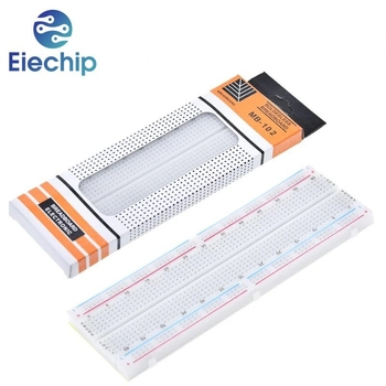 MB102 червена и синя жична мини дъска за хляб, бяла/прозрачна, безспойка печатна платка, 830 дупки, тестова платка за разработка, „Направи си сам“ платка