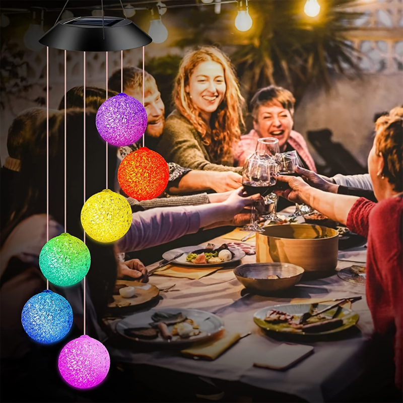 Határokon átnyúló napelemes rizsgolyó kerti udvari világítás kültéri vízálló ünnepi hangulatú tájvilágítás led lámpa szélcsengő fény