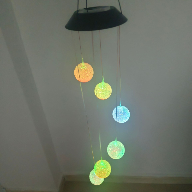 Határokon átnyúló napelemes rizsgolyó kerti udvari világítás kültéri vízálló ünnepi hangulatú tájvilágítás led lámpa szélcsengő fény