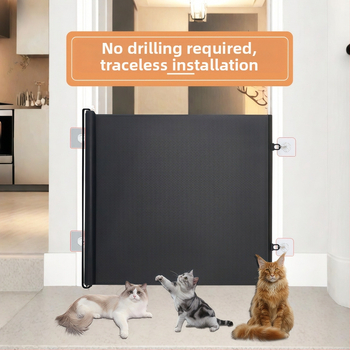 Teleskopisks mājdzīvnieku žogs pret kaķu izskriešanu no vārtiem, starpsienu žogs, durvis, kaķu durvis, piekļuves durvis, kaķu barjera