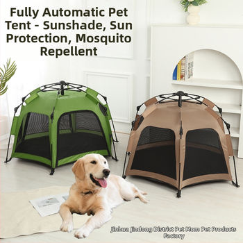 Teljesen automatikus hatszögletű kisállat sátor, nyári szúnyogvédelmi lélegző kültéri kemping sátor, egy kattintással zsugorodik, automatikus telepítés nélkül