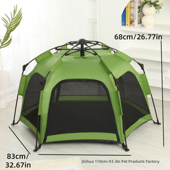 Πλήρως αυτόματη εξαγωνική σκηνή κατοικίδιων, καλοκαιρινή αντικουνουπική αναπνεύσιμη σκηνή κάμπινγκ εξωτερικού χώρου, συρρίκνωση με ένα κλικ, αυτόματη εγκατάσταση χωρίς