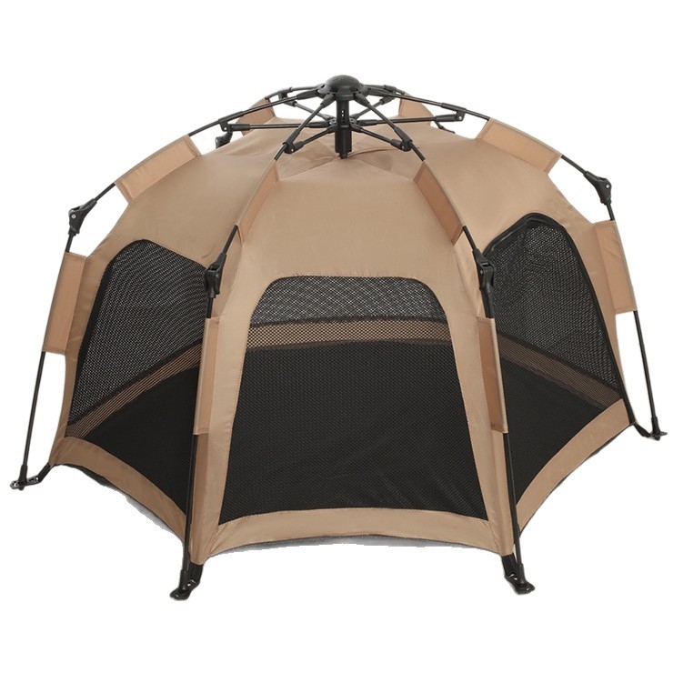 Teljesen automatikus hatszögletű kisállat sátor, nyári szúnyogvédelmi lélegző kültéri kemping sátor, egy kattintással zsugorodik, automatikus telepítés nélkül