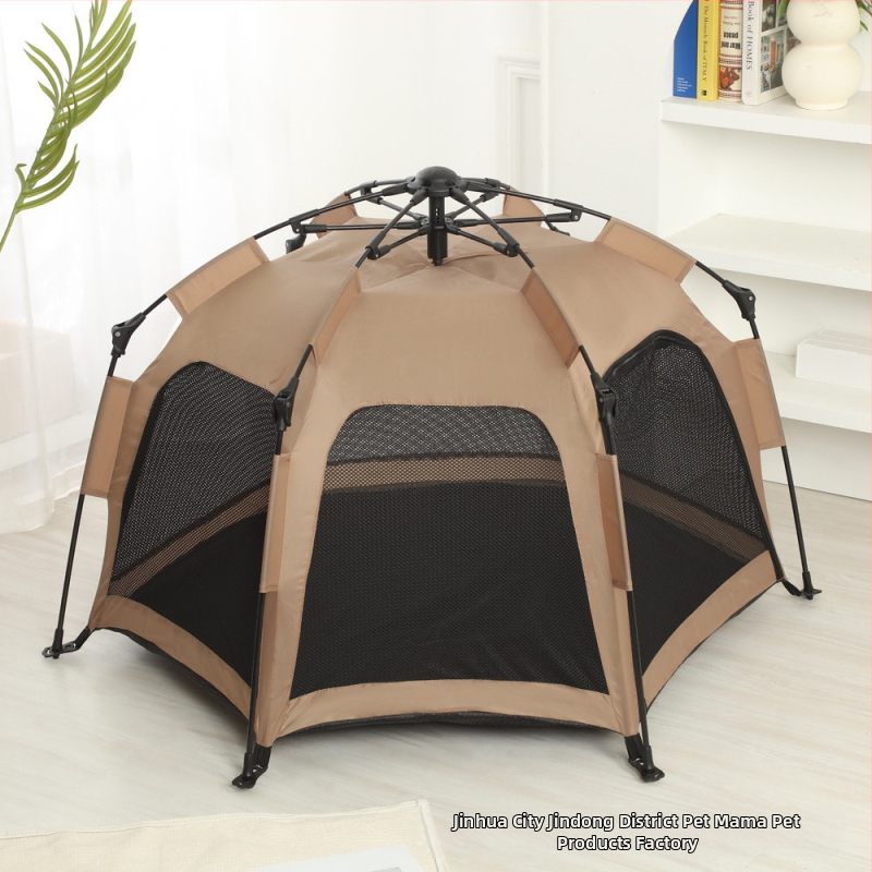 Teljesen automatikus hatszögletű kisállat sátor, nyári szúnyogvédelmi lélegző kültéri kemping sátor, egy kattintással zsugorodik, automatikus telepítés nélkül