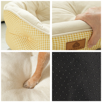 Κλινοσκεπάσματα για σκύλους, τύπου βαρελιού, τεσσάρων εποχών, γενικής χρήσης, χαλάκι ύπνου για σκύλους, καρό, απλό κλουβί κατοικίδιων, κλουβί ύπνου