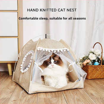 Four Seasons universaalne lemmikloomatelk, eemaldatav ja pestav kangast kassi- ja koerapesa, suvine hingav kokkupandav kassimajja, hulgimüük