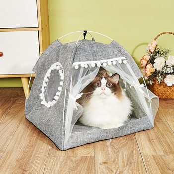 Σκηνή κατοικίδιων Four Seasons Universal, αφαιρούμενη και πλενόμενη υφασμάτινη φωλιά για γάτες και σκύλους, καλοκαιρινή, αναπνεύσιμη, πτυσσόμενη, χονδρική