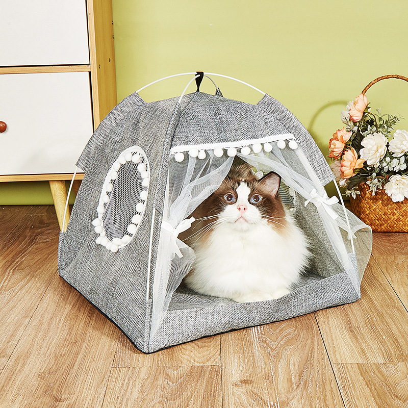 Four Seasons universaalne lemmikloomatelk, eemaldatav ja pestav kangast kassi- ja koerapesa, suvine hingav kokkupandav kassimajja, hulgimüük