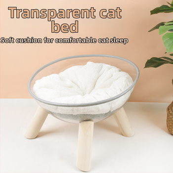 Macska átlátszó térkapszula macskafészek macska mászóka tömörfa PET macskaház gömb alakú fa macska szülőszoba minden évszakban