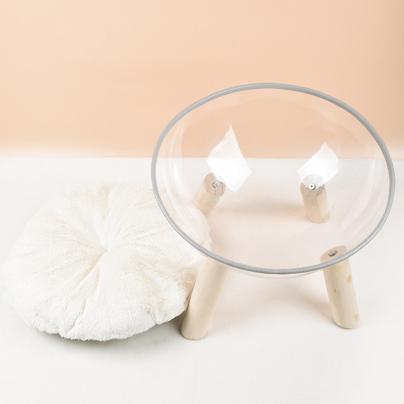 Macska átlátszó térkapszula macskafészek macska mászóka tömörfa PET macskaház gömb alakú fa macska szülőszoba minden évszakban