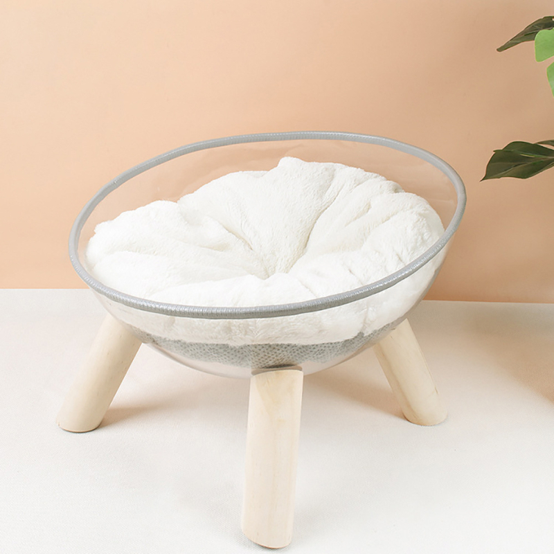 Macska átlátszó térkapszula macskafészek macska mászóka tömörfa PET macskaház gömb alakú fa macska szülőszoba minden évszakban