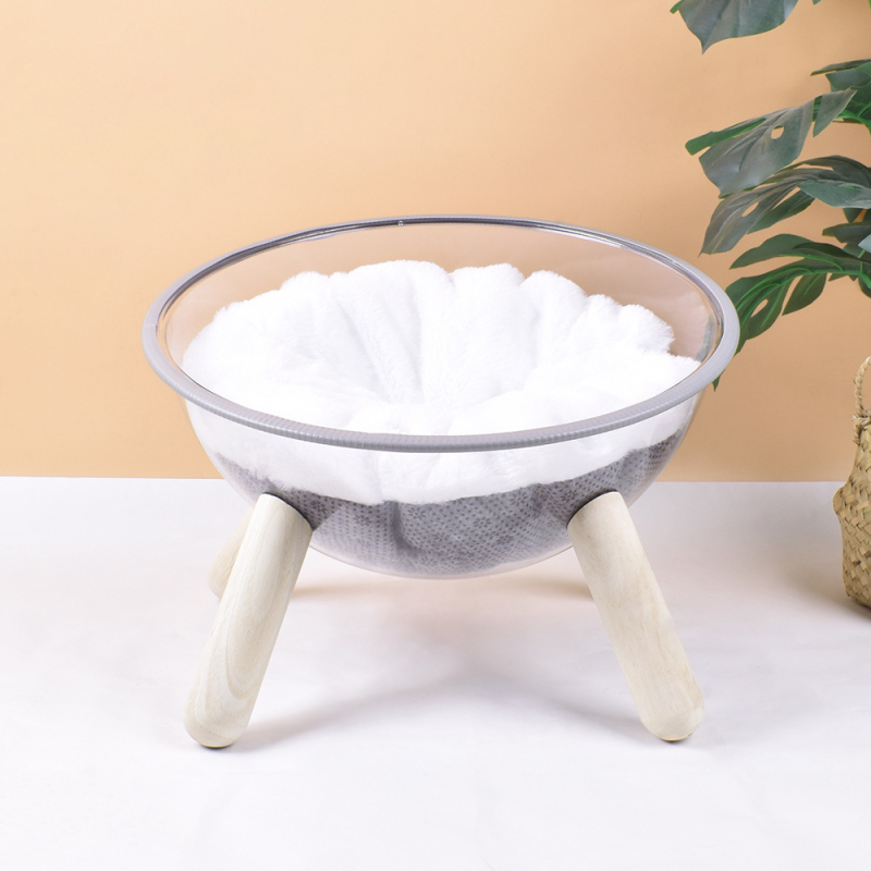 Macska átlátszó térkapszula macskafészek macska mászóka tömörfa PET macskaház gömb alakú fa macska szülőszoba minden évszakban