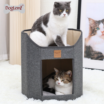 Kućni ljubimci, mačje gnijezdo, dvoslojno, sklopivo, višeslojno, ploča za mačje kandže, trodimenzionalno mačje gnijezdo za četiri godišnja doba, otporno na mrlje i izdržljivo mačje gnijezdo