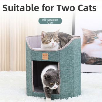 Προμήθειες κατοικίδιων ζώων φωλιά γάτας διπλής στρώσης πτυσσόμενη πολυστρωματική σανίδα νυχιών γάτας τρισδιάστατη φωλιά γάτας τεσσάρων εποχών ανθεκτική στους λεκέδες και στους χρωματισμούς