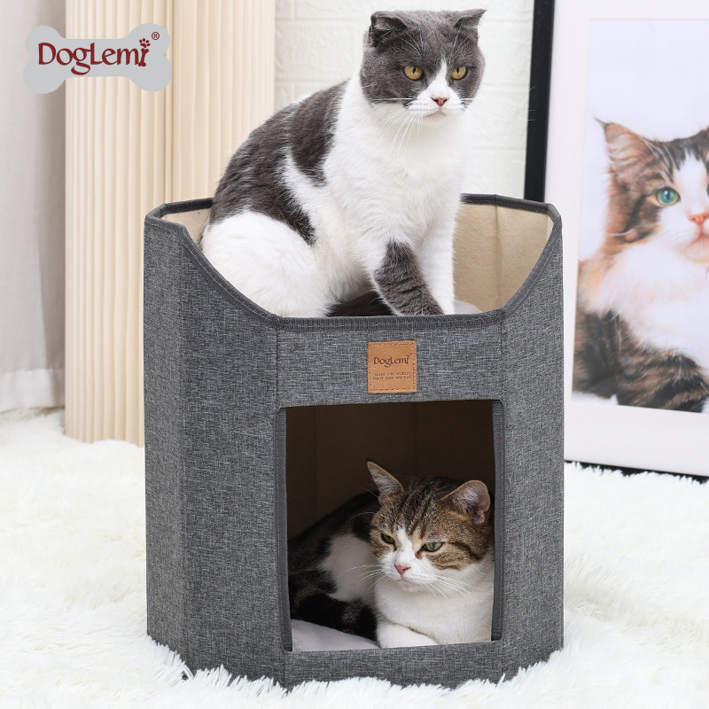 Kućni ljubimci, mačje gnijezdo, dvoslojno, sklopivo, višeslojno, ploča za mačje kandže, trodimenzionalno mačje gnijezdo za četiri godišnja doba, otporno na mrlje i izdržljivo mačje gnijezdo