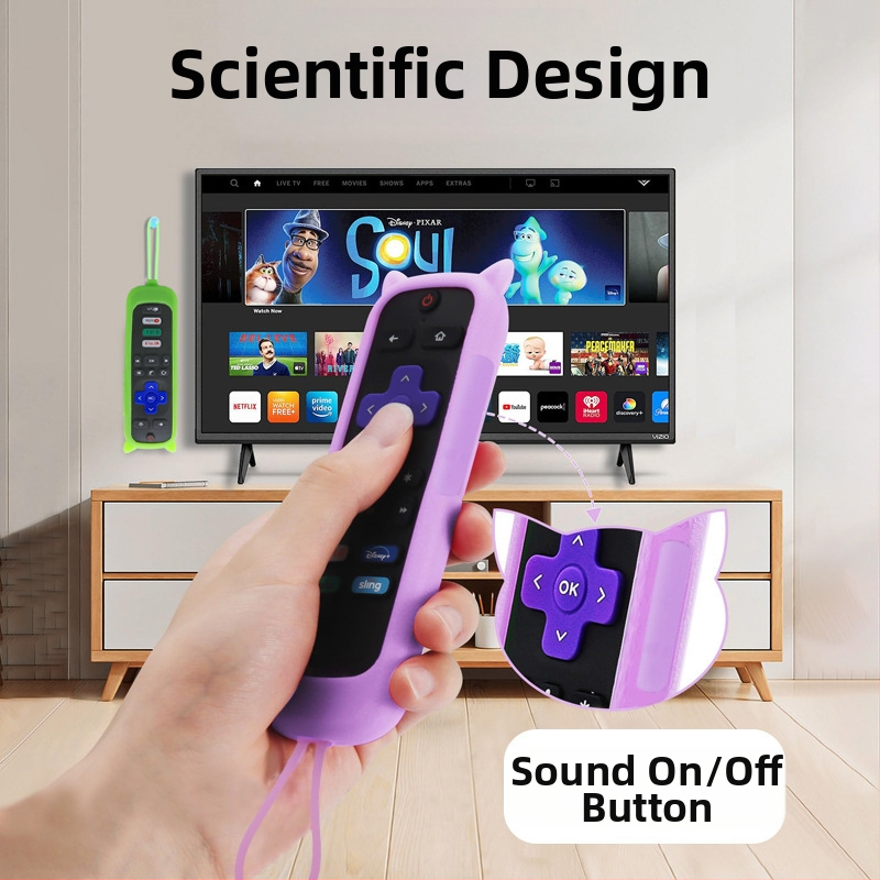 Plahvatused Roku seeria universaalne silikoonist kaugjuhtimispuldi kate kassikõrvadele, helendav, kukkumiskindel kaugjuhtimispuldi kate