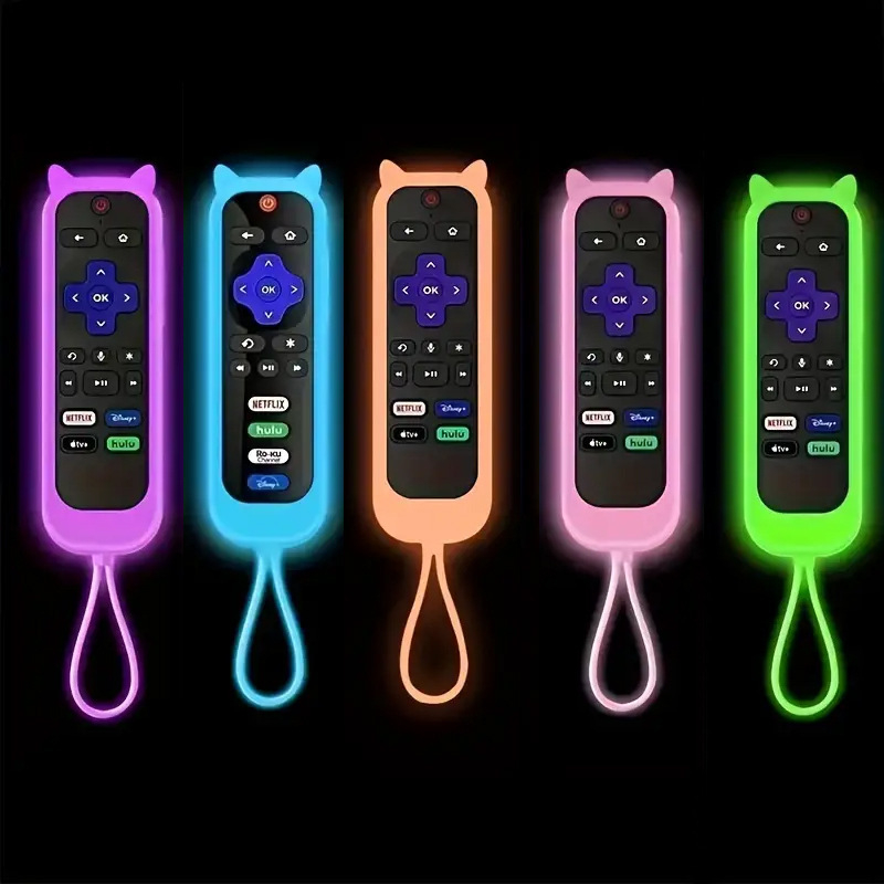 Plahvatused Roku seeria universaalne silikoonist kaugjuhtimispuldi kate kassikõrvadele, helendav, kukkumiskindel kaugjuhtimispuldi kate