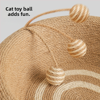 Λεκάνη ξυσίματος για γάτες από σιζάλ, ανθεκτική στη φθορά, χωρίς ψίχουλα, ενσωματωμένη φωλιά για γάτες, ανθεκτική στις γρατσουνιές, εξαιρετικά μεγάλη λεκάνη ξυσίματος για γάτες, παιχνίδι για γάτες