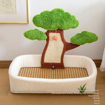 Gamykliniai vasaros kačiukai niekina pušies integruotą keturių sezonų universalų ss katės lizdą, katės draskymo lentą, atsparią dilimui, katės lizdą, nuimamą ir plaunamą.