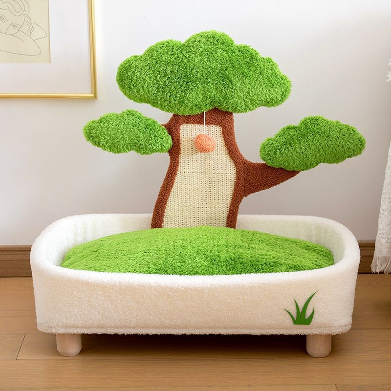 Gamykliniai vasaros kačiukai niekina pušies integruotą keturių sezonų universalų ss katės lizdą, katės draskymo lentą, atsparią dilimui, katės lizdą, nuimamą ir plaunamą.