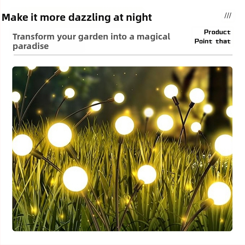 Határokon átnyúló napelemes szentjánosbogár talajlámpa háztartási vízálló kerti lámpa gyeplámpa kültéri LED-es fényvezérlés