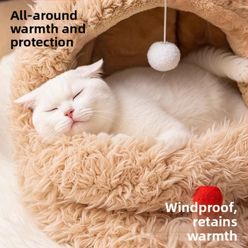 Χριστούγεννα Πρωτοχρονιά Φωλιά Γάτας Χειμώνας Ζεστή Ημικλειστή Βίλα Γάτας Κρεβάτι Γάτας Four Seasons Universal Μεγάλου Χώρου Κλίβελαντ για Κατοικίδια