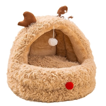 Χριστούγεννα Πρωτοχρονιά Φωλιά Γάτας Χειμώνας Ζεστή Ημικλειστή Βίλα Γάτας Κρεβάτι Γάτας Four Seasons Universal Μεγάλου Χώρου Κλίβελαντ για Κατοικίδια