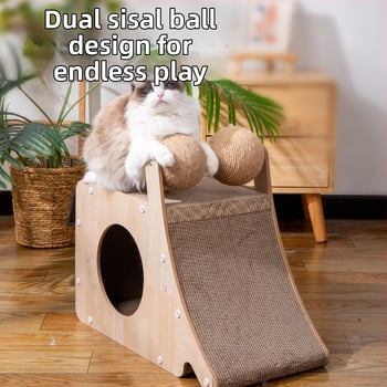 Macskafészek integrált függőleges szizálgolyó kopásálló karcálló kisállat-kellékek macskajáték