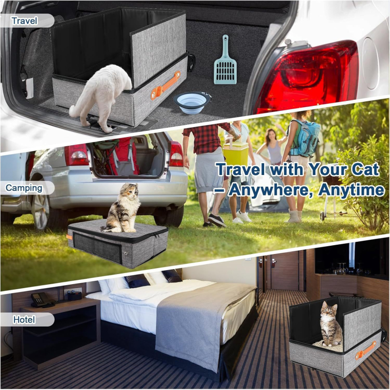 Utazó macskaalom, vízálló és szivárgásmentes macskaalom, hordozható, összecsukható, fröccsenésmentes macskaalom, Amazon Spot nagykereskedelem