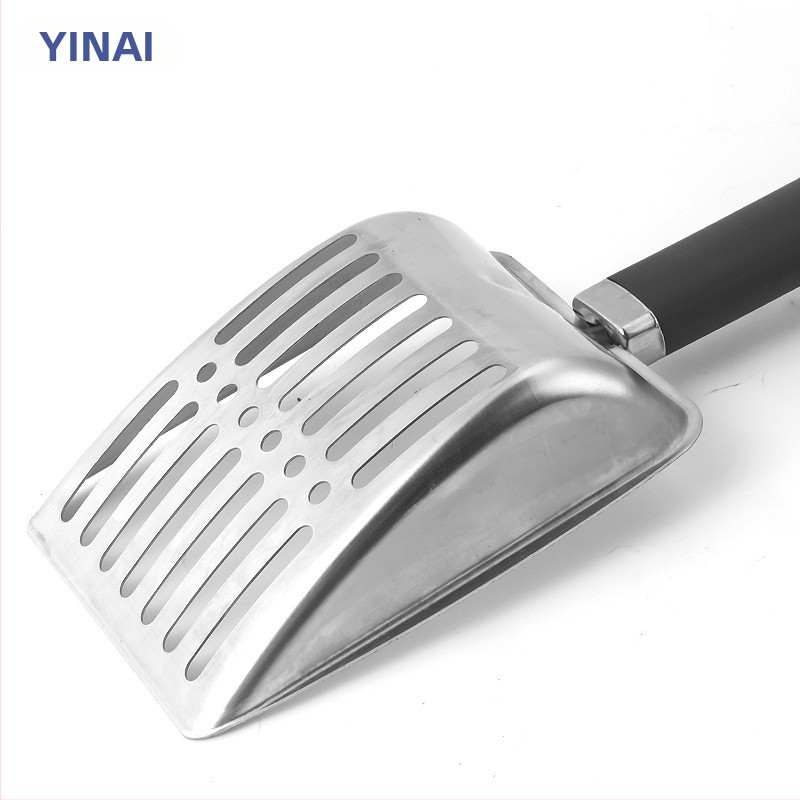 Нова лопатка за котешка тоалетна с дълга дръжка, лопатка за котешки екскременти, инструменти за почистване на котки, лопатка от неръждаема стомана за домашни любимци, лопатка за пясък, лопатка за плаж